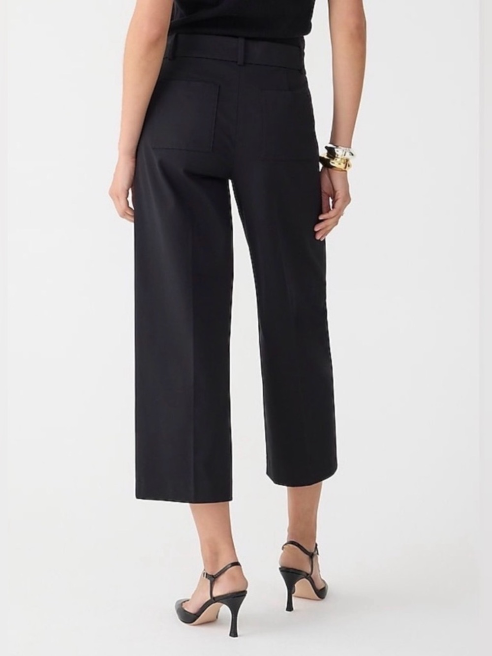 J.Crew Sydney Wide Leg Crop Pants Black 2P Petite High Rise Stretch NWT Womens - Picture 13 of 13
